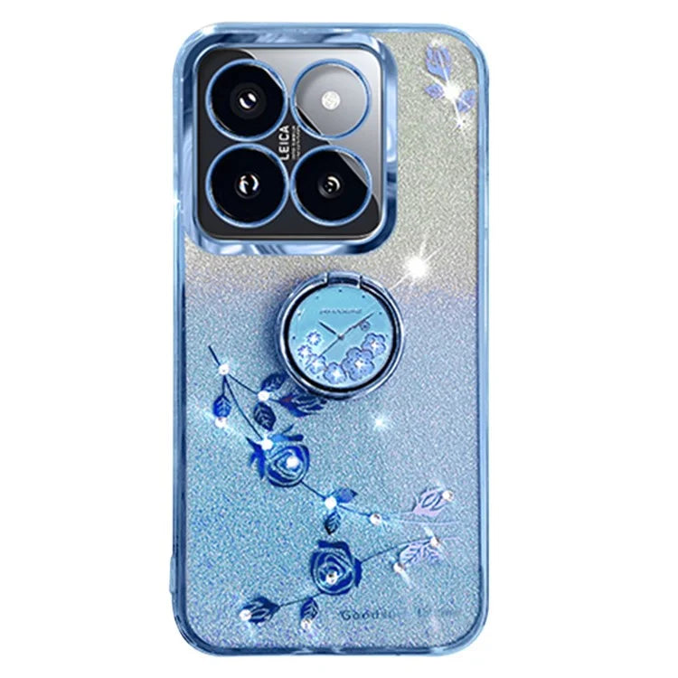 KADEM For Xiaomi 14 Pro Cover with Ring Kickstand Glitter TPU Phone Shell
