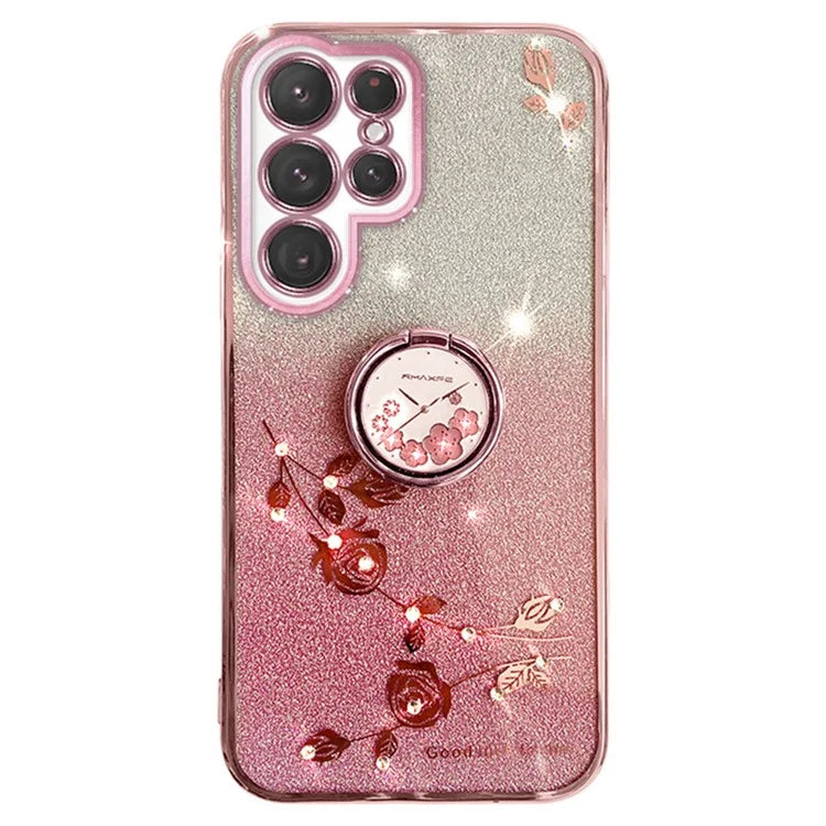 KADEM For Samsung Galaxy S24 Ultra Cover Soft TPU Phone Case with Ring Kickstand