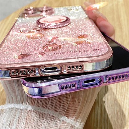 KADEM For Samsung Galaxy S24 Ultra Cover Soft TPU Phone Case with Ring Kickstand
