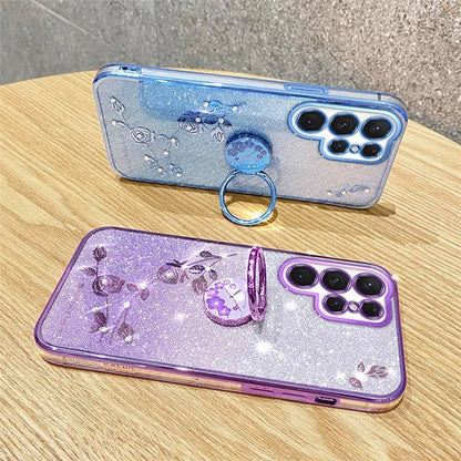 KADEM For Samsung Galaxy S24 Ultra Cover Soft TPU Phone Case with Ring Kickstand