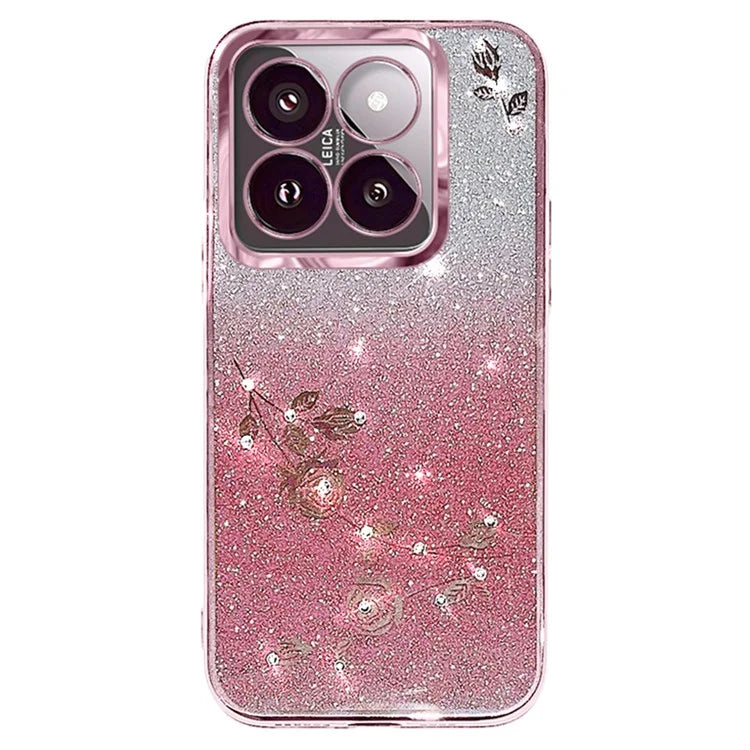 KADEM For Xiaomi 14 Pro Case Flower Pattern Cell Phone TPU Back Cover