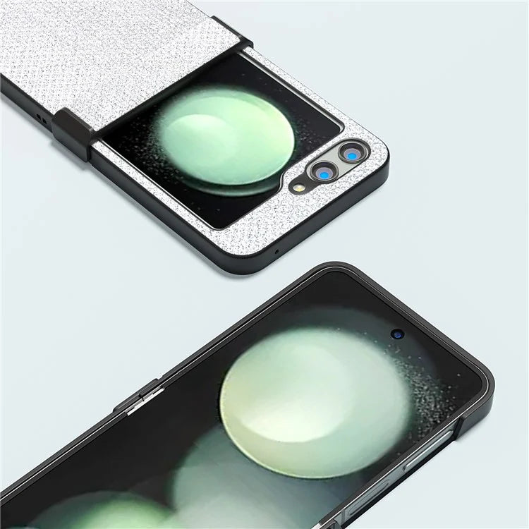 ABEEL For Samsung Galaxy Z Flip5 5G Case Rhinestone Texture PU Leather+PC Phone Protective Cover
