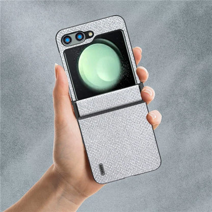 ABEEL For Samsung Galaxy Z Flip5 5G Case Rhinestone Texture PU Leather+PC Phone Protective Cover