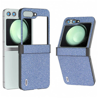 ABEEL For Samsung Galaxy Z Flip5 5G Case Rhinestone Texture PU Leather+PC Phone Protective Cover