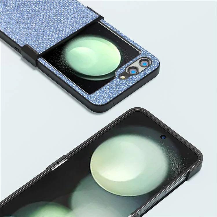 ABEEL For Samsung Galaxy Z Flip5 5G Case Rhinestone Texture PU Leather+PC Phone Protective Cover