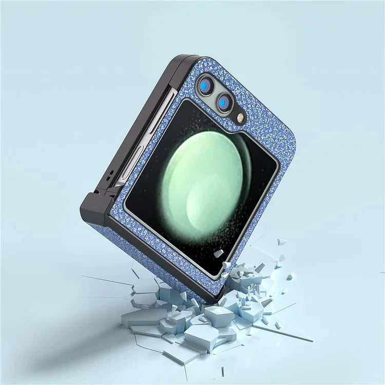ABEEL For Samsung Galaxy Z Flip5 5G Case Rhinestone Texture PU Leather+PC Phone Protective Cover