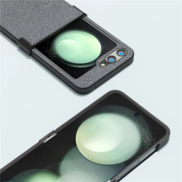 ABEEL For Samsung Galaxy Z Flip5 5G Case Rhinestone Texture PU Leather+PC Phone Protective Cover