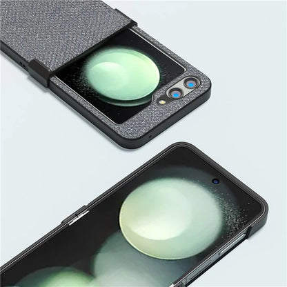 ABEEL For Samsung Galaxy Z Flip5 5G Case Rhinestone Texture PU Leather+PC Phone Protective Cover