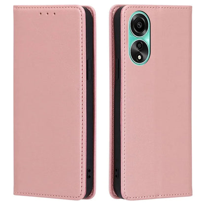 For Oppo A78 4G Case Calf Texture Leather Cover with Wallet Stand