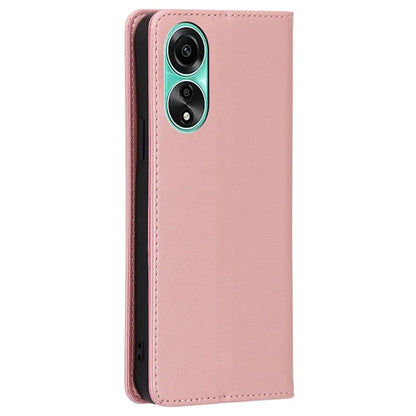 For Oppo A78 4G Case Calf Texture Leather Cover with Wallet Stand