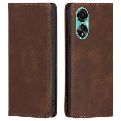 For Oppo A78 4G Case Calf Texture Leather Cover with Wallet Stand