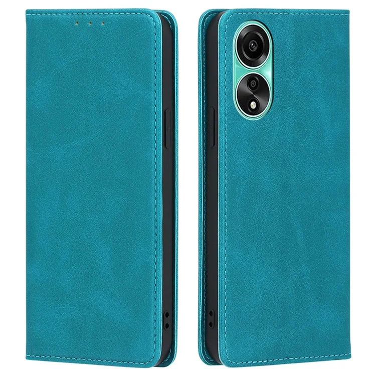 For Oppo A78 4G Case Calf Texture Leather Cover with Wallet Stand