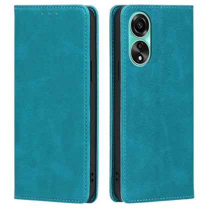 For Oppo A78 4G Case Calf Texture Leather Cover with Wallet Stand