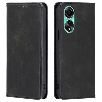 For Oppo A78 4G Case Calf Texture Leather Cover with Wallet Stand