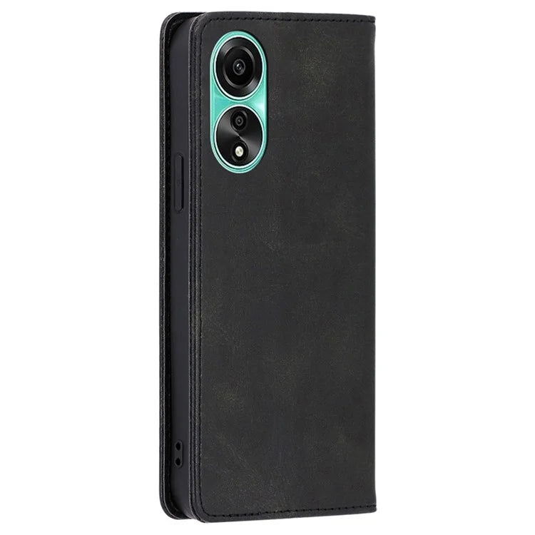 For Oppo A78 4G Case Calf Texture Leather Cover with Wallet Stand