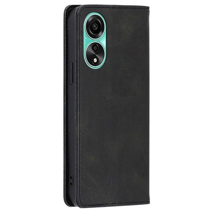 For Oppo A78 4G Case Calf Texture Leather Cover with Wallet Stand
