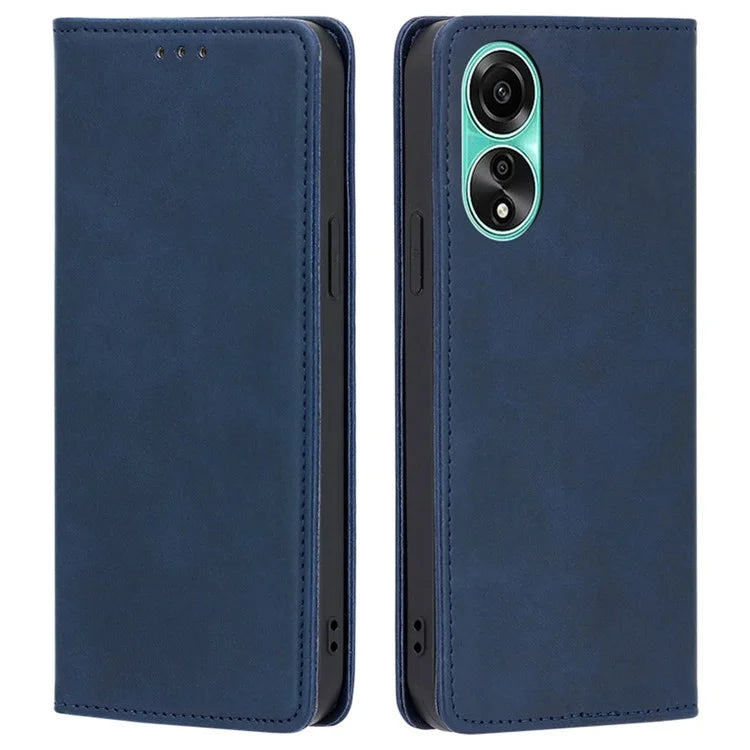 For Oppo A78 4G Case Calf Texture Leather Cover with Wallet Stand