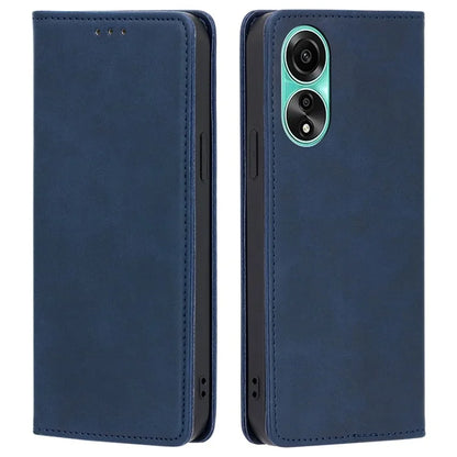 For Oppo A78 4G Case Calf Texture Leather Cover with Wallet Stand