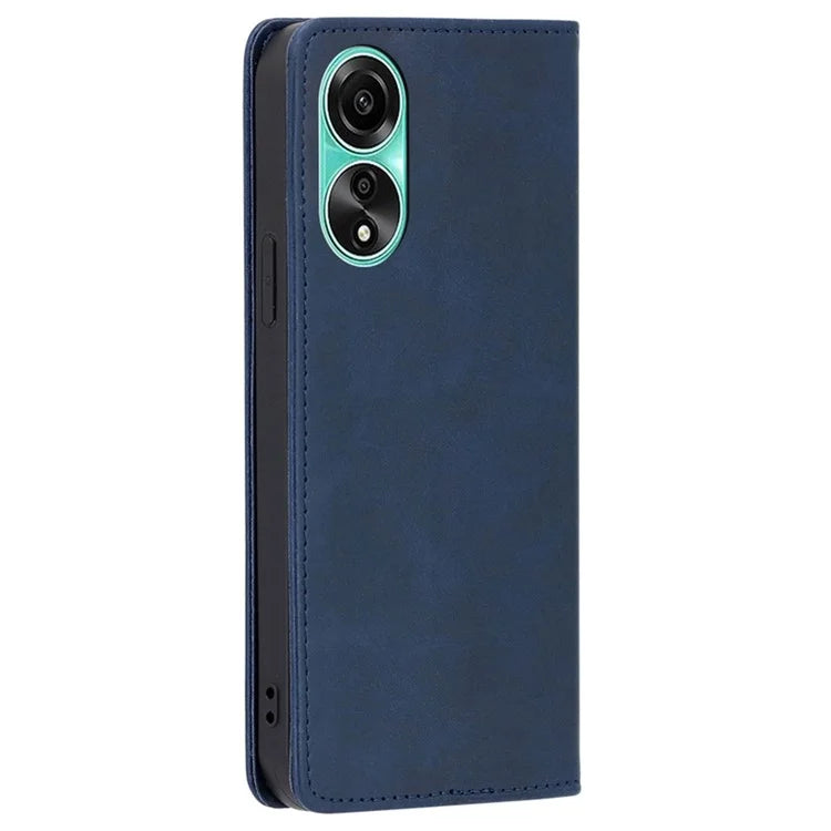 For Oppo A78 4G Case Calf Texture Leather Cover with Wallet Stand