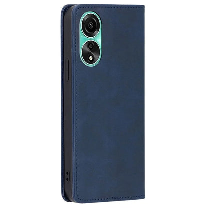 For Oppo A78 4G Case Calf Texture Leather Cover with Wallet Stand