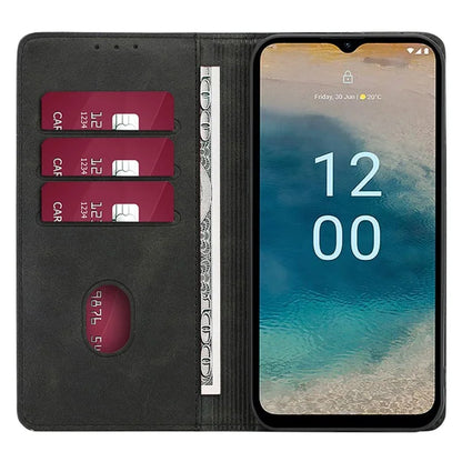 For Nokia G42 Case Leather Calf Texture Phone Protector with Magnetic Closure