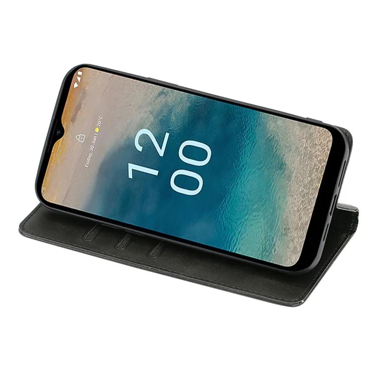 For Nokia G42 Case Leather Calf Texture Phone Protector with Magnetic Closure
