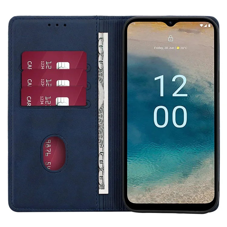 For Nokia G42 Case Leather Calf Texture Phone Protector with Magnetic Closure