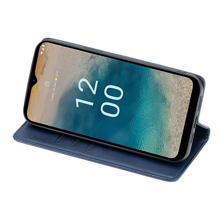 For Nokia G42 Case Leather Calf Texture Phone Protector with Magnetic Closure