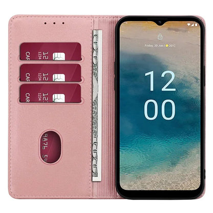For Nokia G42 Case Leather Calf Texture Phone Protector with Magnetic Closure