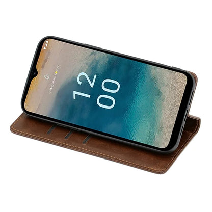 For Nokia G42 Case Leather Calf Texture Phone Protector with Magnetic Closure