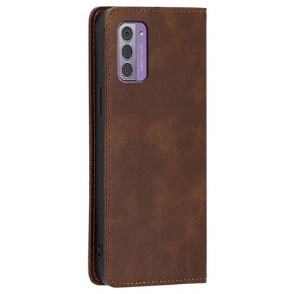 For Nokia G42 Case Leather Calf Texture Phone Protector with Magnetic Closure