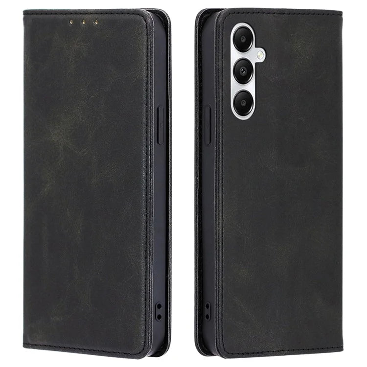 For Samsung Galaxy A05s 4G Phone Case PU Leather+TPU Calf Texture Stand Cover