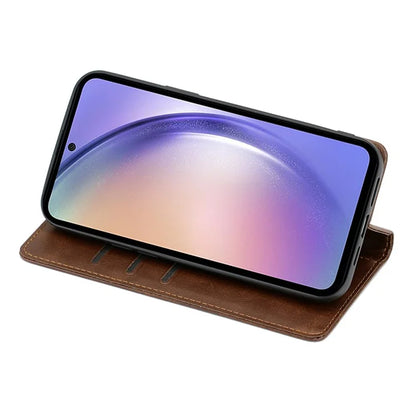 For Samsung Galaxy A05 4G Case PU Leather+TPU Calf Texture Stand Cell Phone Cover