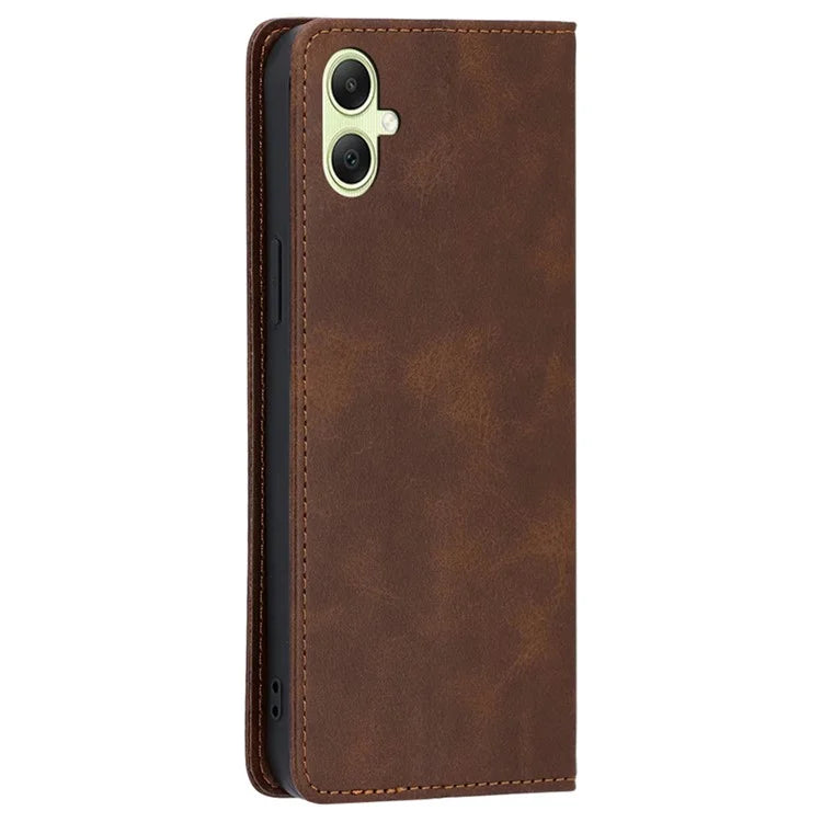 For Samsung Galaxy A05 4G Case PU Leather+TPU Calf Texture Stand Cell Phone Cover