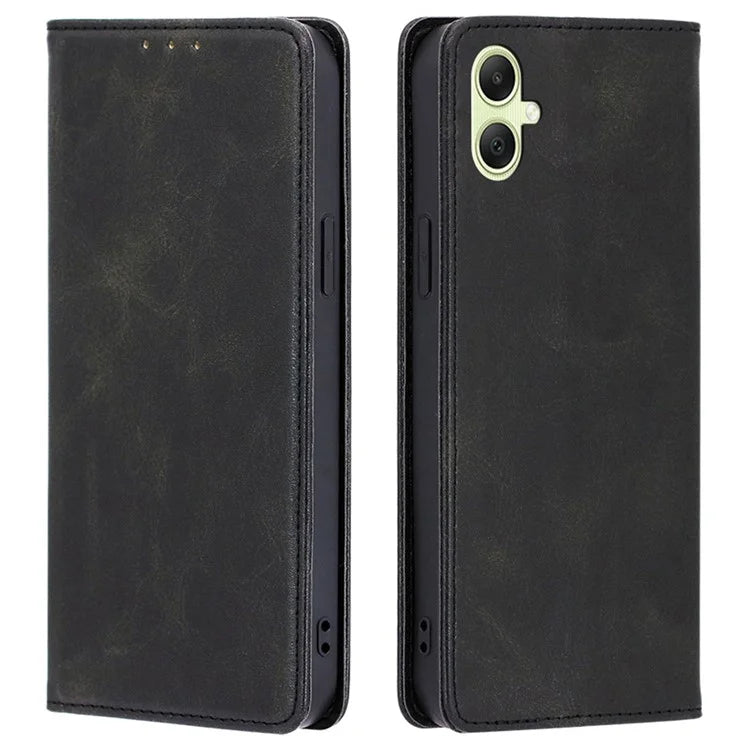 For Samsung Galaxy A05 4G Case PU Leather+TPU Calf Texture Stand Cell Phone Cover