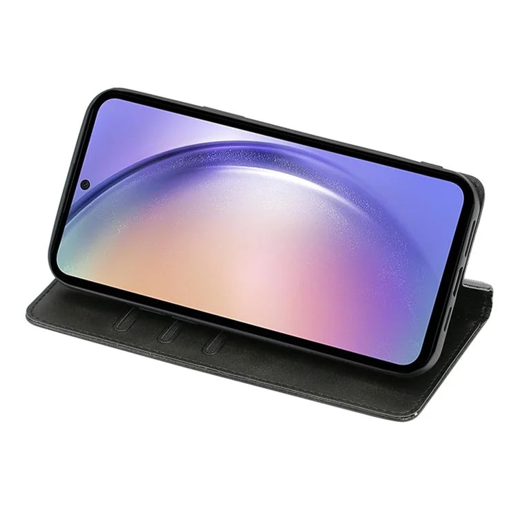 For Samsung Galaxy A05 4G Case PU Leather+TPU Calf Texture Stand Cell Phone Cover