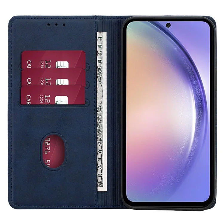 For Samsung Galaxy A05 4G Case PU Leather+TPU Calf Texture Stand Cell Phone Cover