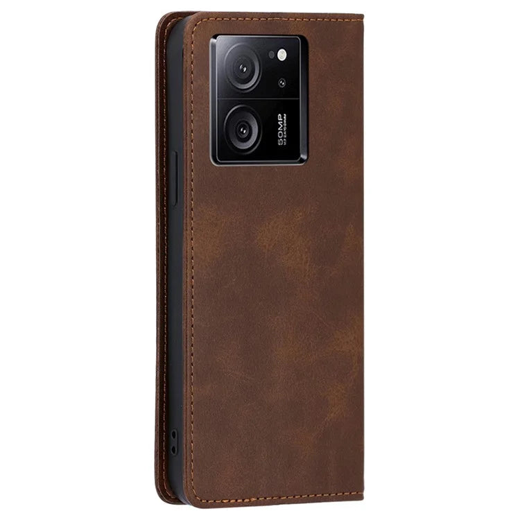 For Xiaomi Redmi K60 Ultra / 13T / 13T Pro Phone Case Anti-drop PU Leather Calf Texture Stand Wallet Cover