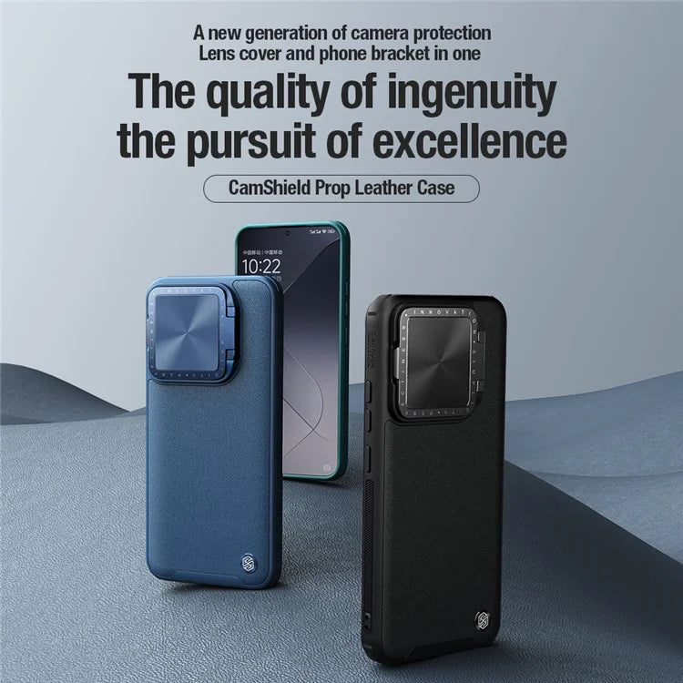 NILLKIN CamShield Prop For Xiaomi 14 Pro Case Leather+PC+TPU Phone Cover