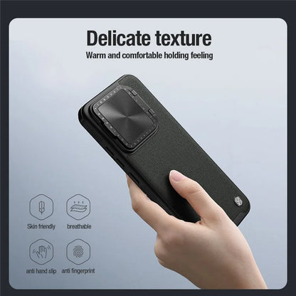 NILLKIN CamShield Prop For Xiaomi 14 Pro Case Leather+PC+TPU Phone Cover