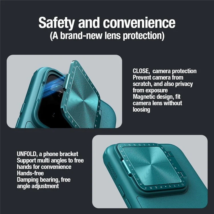 NILLKIN CamShield Prop For Xiaomi 14 Pro Case Leather+PC+TPU Phone Cover