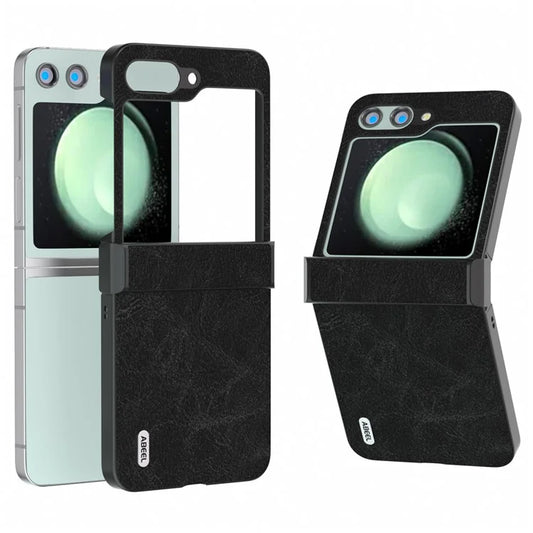 ABEEL For Samsung Galaxy Z Flip5 5G Case Hinge Design Litchi Texture Phone Cover