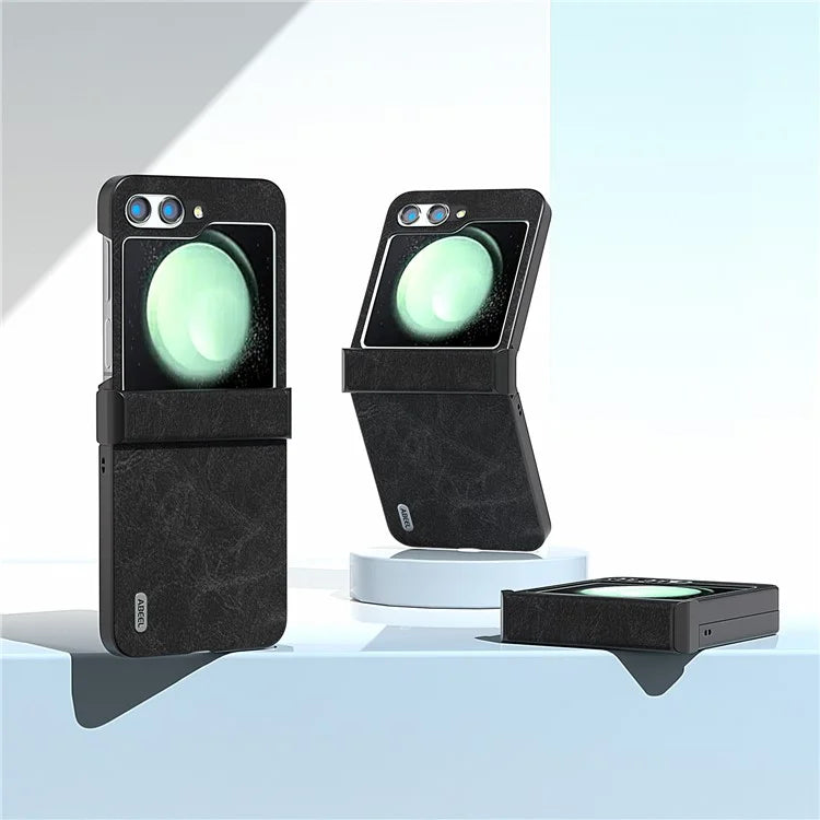 ABEEL For Samsung Galaxy Z Flip5 5G Case Hinge Design Litchi Texture Phone Cover