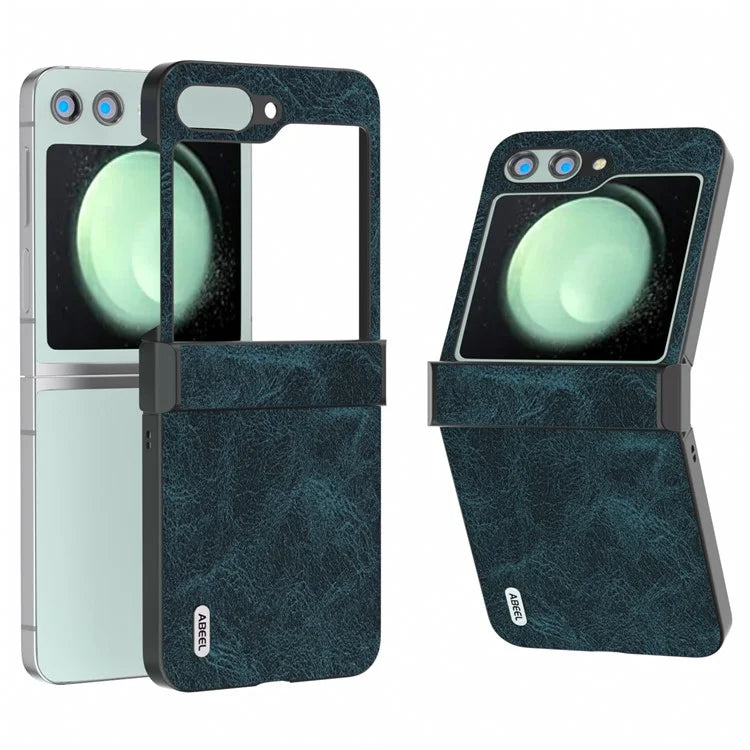 ABEEL For Samsung Galaxy Z Flip5 5G Case Hinge Design Litchi Texture Phone Cover