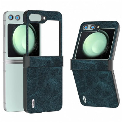 ABEEL For Samsung Galaxy Z Flip5 5G Case Hinge Design Litchi Texture Phone Cover