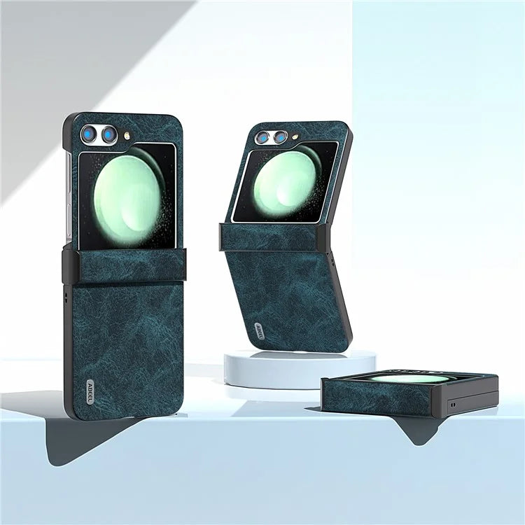 ABEEL For Samsung Galaxy Z Flip5 5G Case Hinge Design Litchi Texture Phone Cover