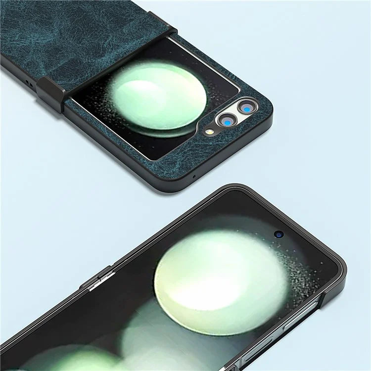 ABEEL For Samsung Galaxy Z Flip5 5G Case Hinge Design Litchi Texture Phone Cover