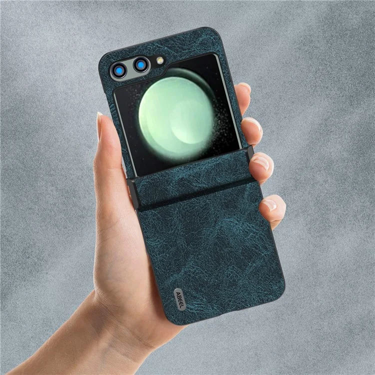 ABEEL For Samsung Galaxy Z Flip5 5G Case Hinge Design Litchi Texture Phone Cover