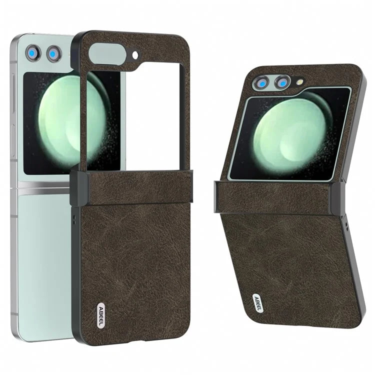 ABEEL For Samsung Galaxy Z Flip5 5G Case Hinge Design Litchi Texture Phone Cover