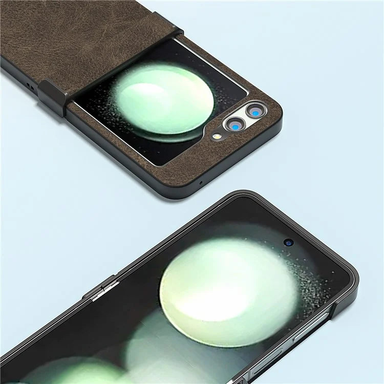 ABEEL For Samsung Galaxy Z Flip5 5G Case Hinge Design Litchi Texture Phone Cover